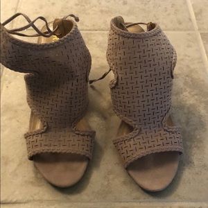 Peep toe wedge sandal